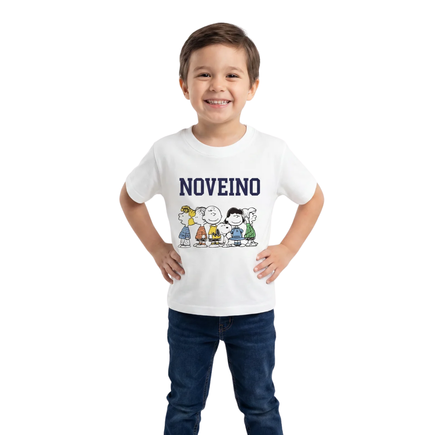 NOVEINO Kids #3 t-shirt featuring a colorful, playful design with short sleeves and a round neckline, made from soft fabric.