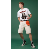 NOVEINO Vice t-shirt featuring a stylish graphic design, made from soft fabric, in black with white and red accents.