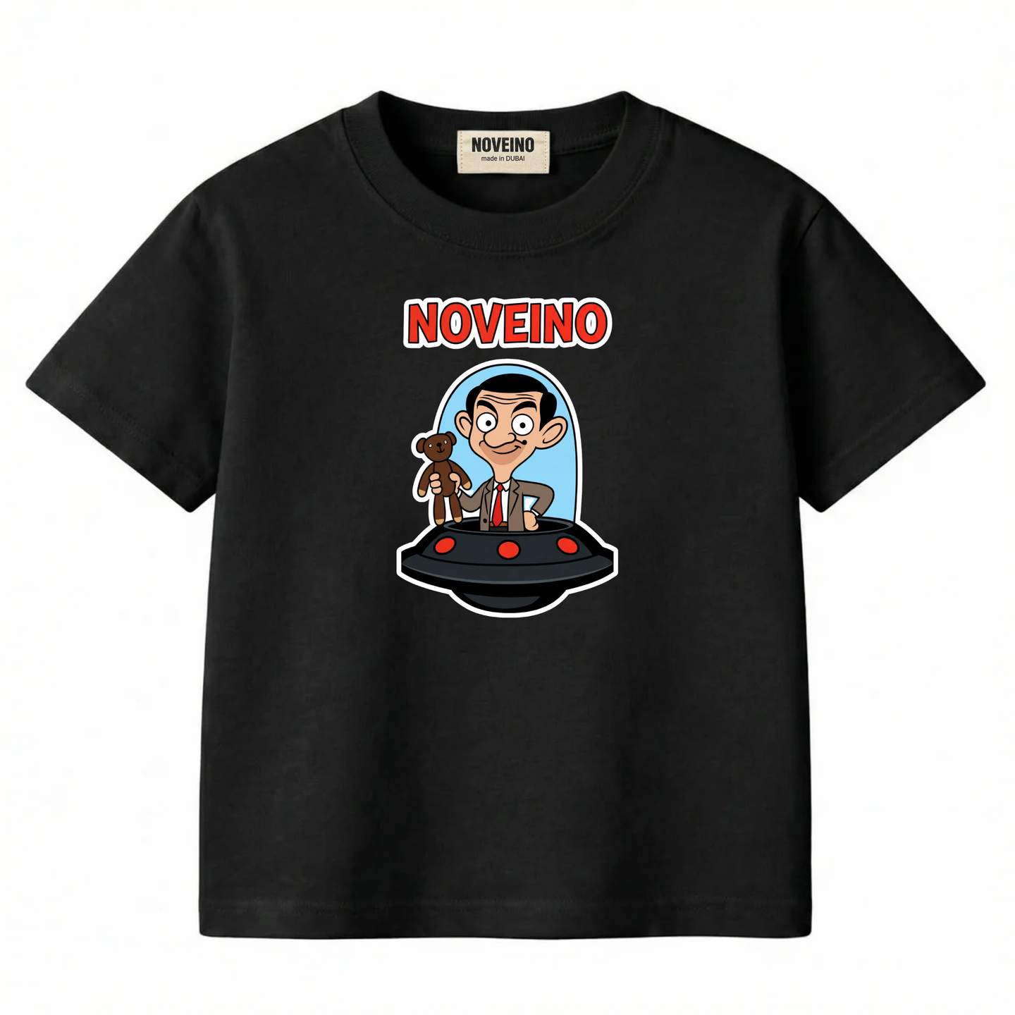 NOVEINO kids' T-shirt featuring colorful playful design, comfortable fabric, and vibrant print suitable for children.