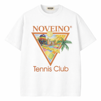 NOVEINO Parallel T-shirt in black featuring a minimalist graphic design on the front, made from comfortable cotton fabric.