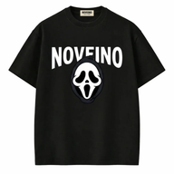 NOVEINO Monarque t-shirt with a stylish graphic design, soft fabric, and comfortable fit, shown in a close-up image.