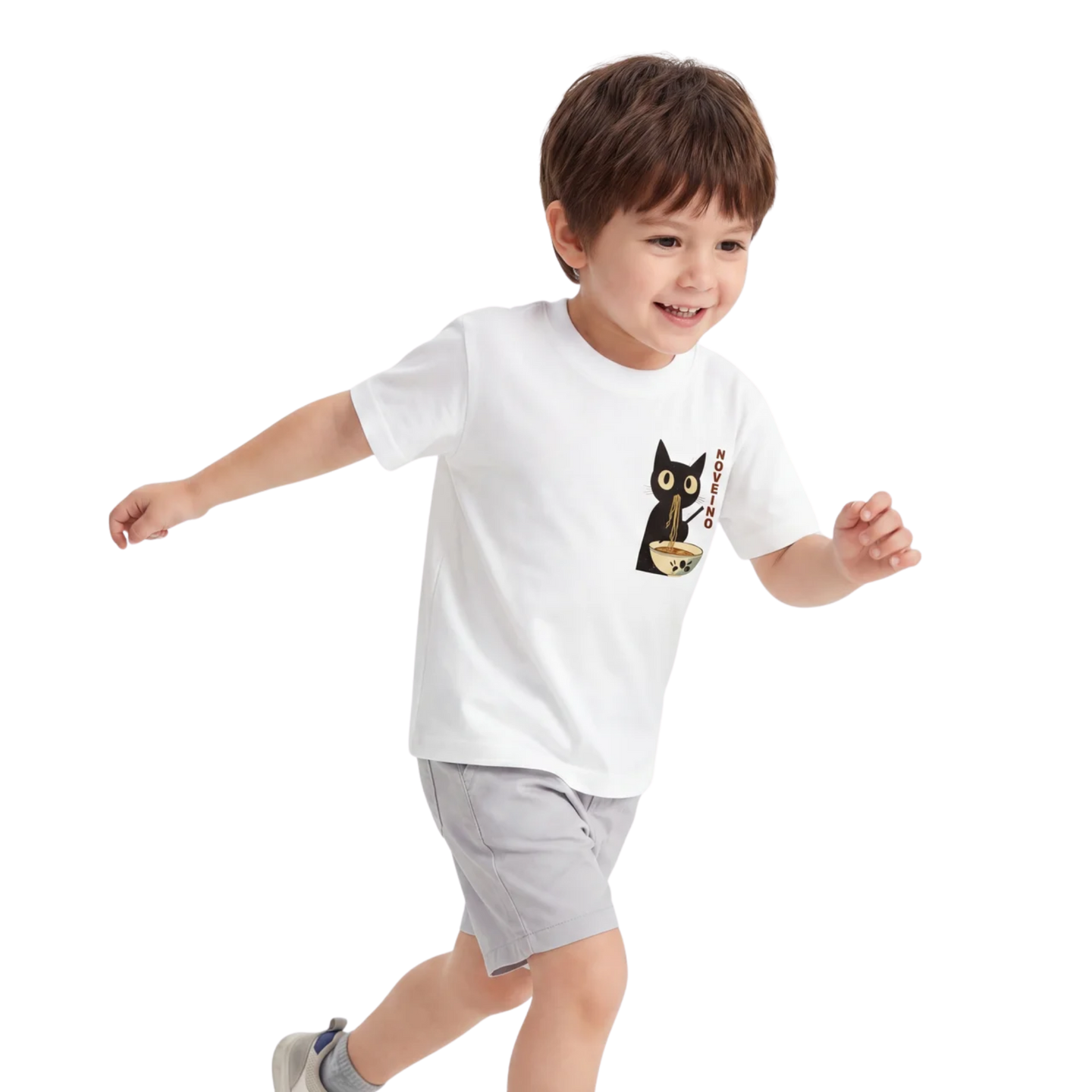 NOVEINO Kids #5 t-shirt featuring colorful graphic design, soft cotton fabric, and comfortable fit for children.