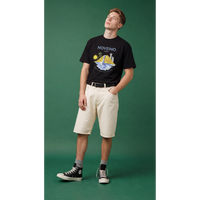 NOVEINO Flux t-shirt featuring a modern graphic design in black and white, made from soft, comfortable cotton fabric.