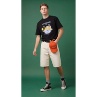 NOVEINO Flux t-shirt with a modern graphic design, black fabric, and classic crew neck style.