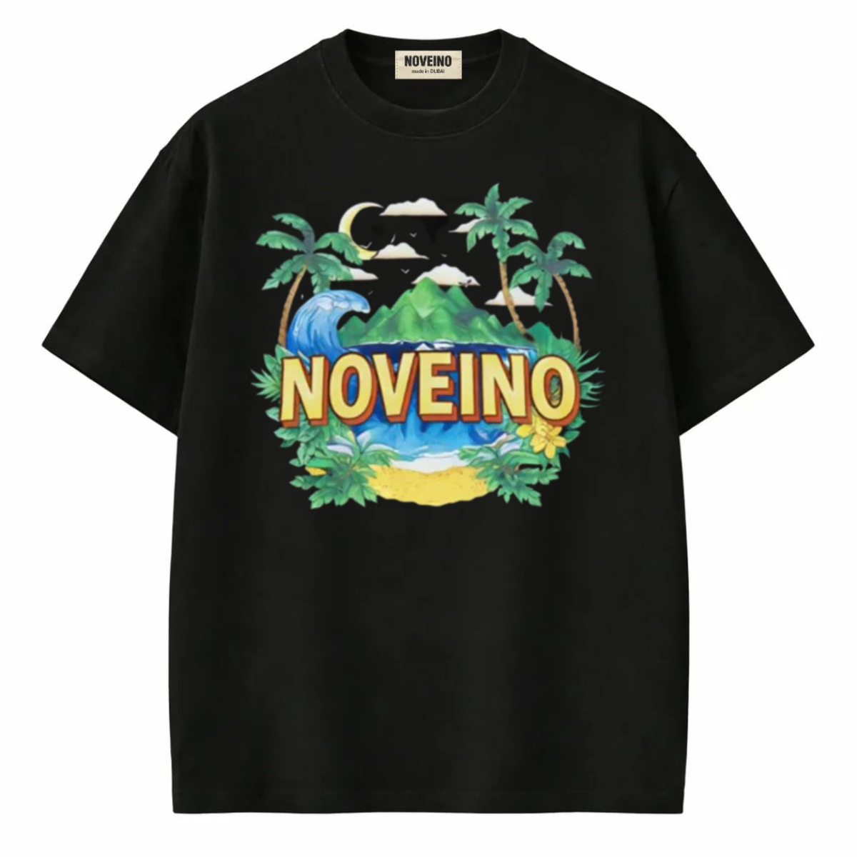 NOVEINO Elysian T-shirt featuring a stylish design, soft fabric, and comfortable fit, shown on a model.