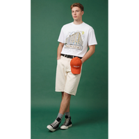 NOVEINO corner t-shirt featuring a modern design, displayed flat with visible neckline and sleeve details.
