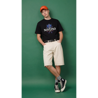 NOVEINO Prime T-shirt shown in black with a classic fit and crew neckline, made from soft cotton fabric.