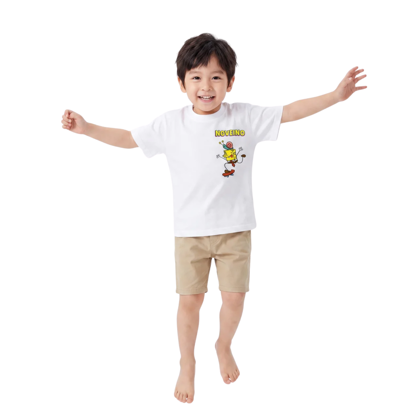 NOVEINO Kids #7 t-shirt featuring colorful graphic design, soft cotton fabric, and comfortable fit for children.