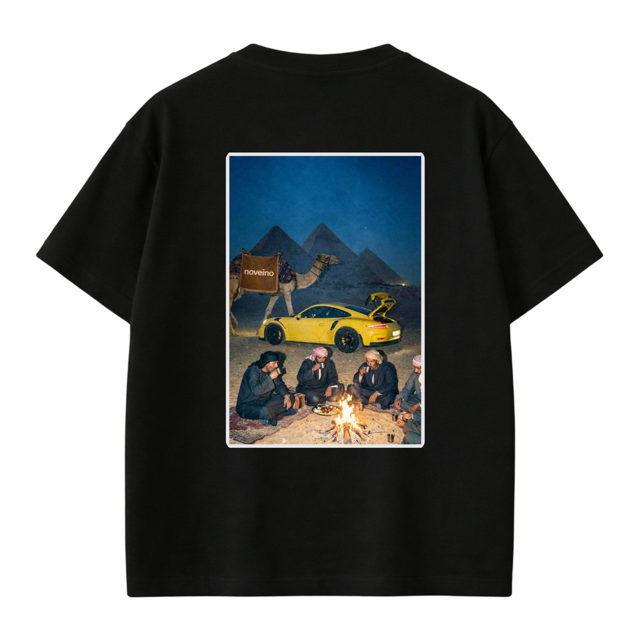 NOVEINO camel T-shirt featuring a realistic camel graphic on soft, comfortable fabric, ideal for casual wear.