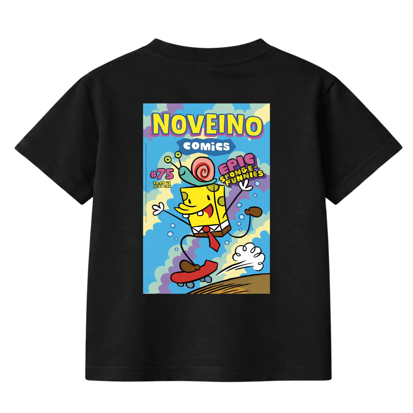 NOVEINO Kids #8 t-shirt featuring a colorful playful design, made from soft fabric for comfortable wear.