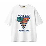 NOVEINO tennis club t-shirt with logo, casual athletic wear for tennis players, in a comfortable fit and breathable fabric.