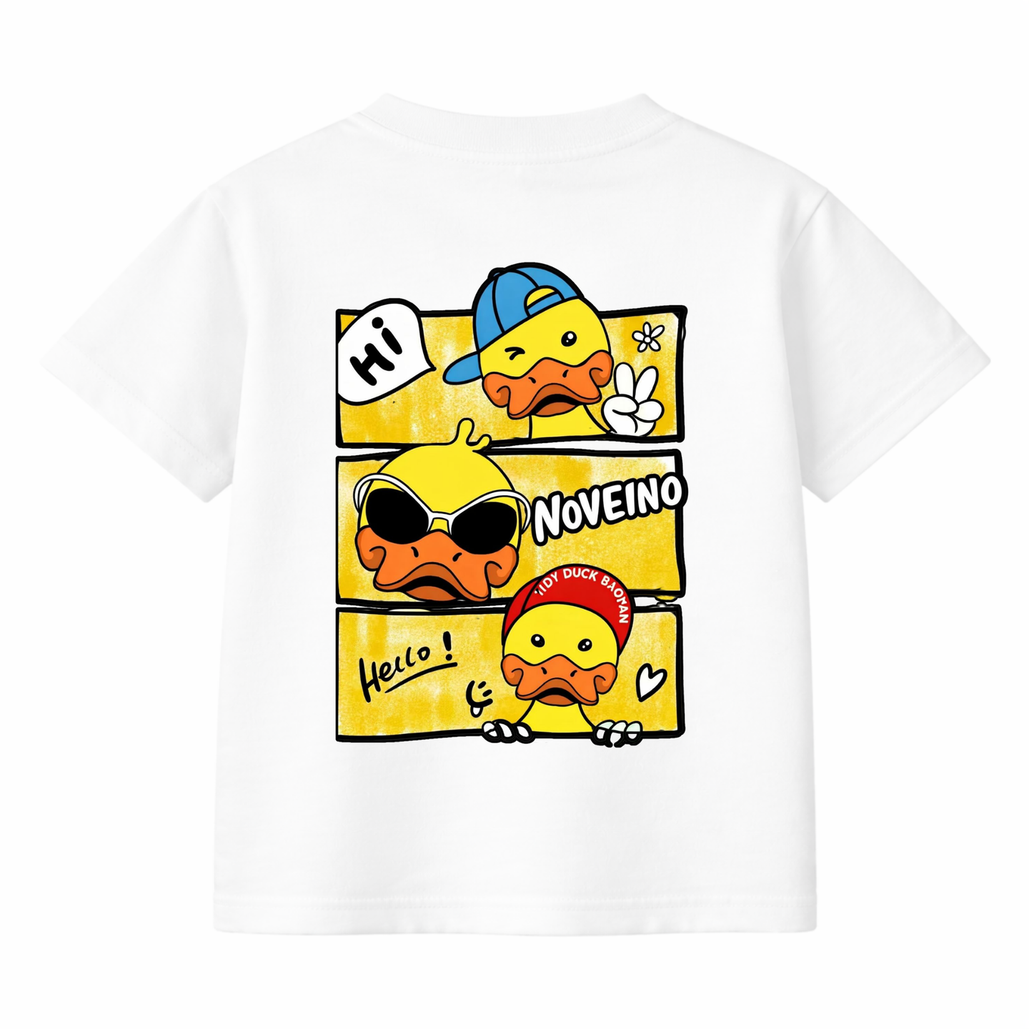 NOVEINO Kids #9 t-shirt in vibrant colors with playful design, made for kids, showcasing the NOVEINO brand style.