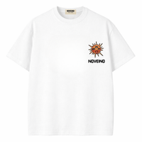 NOVEINO Beatles memorabilia featuring a slutty sun design, colorful and eye-catching printed illustration on fabric or poster.
