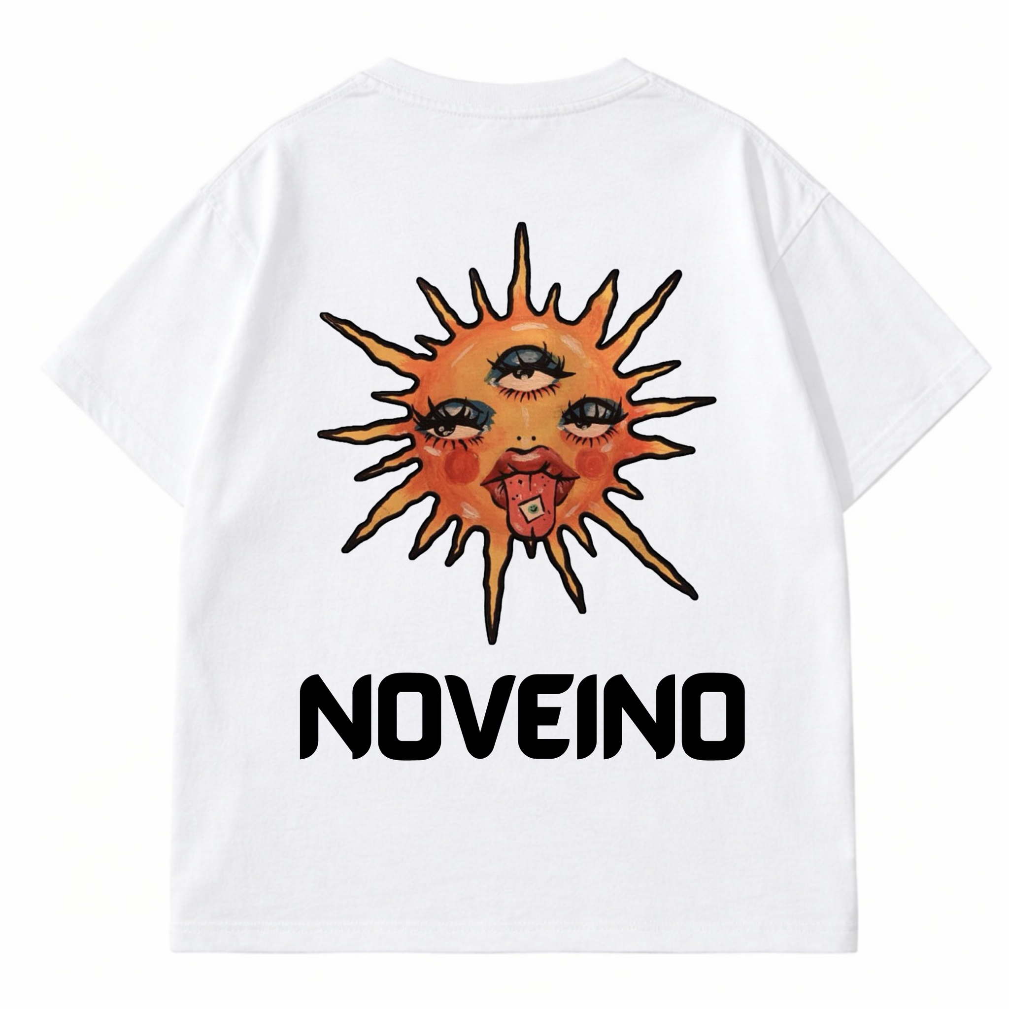 NOVEINO Slutty Sun Beatles memorabilia pin featuring a colorful sun design on a metal backing.