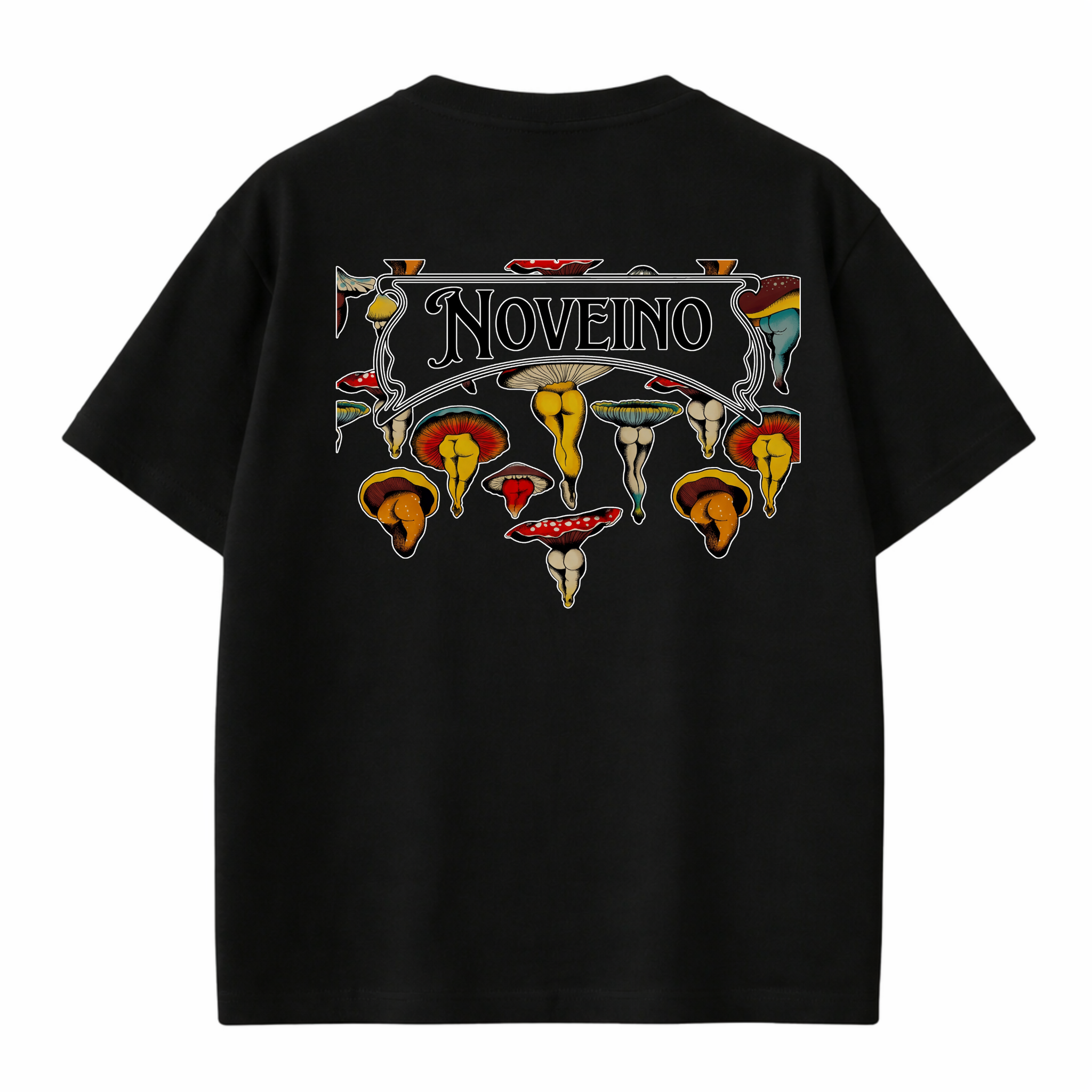 NOVEINO Beatles memorabilia featuring a decorative mushroom collectible, detailed design and vibrant colors on a white background.