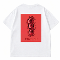 Red eye Beatles memorabilia with the NOVEINO brand logo, featuring a distinctive eye design on a dark background.