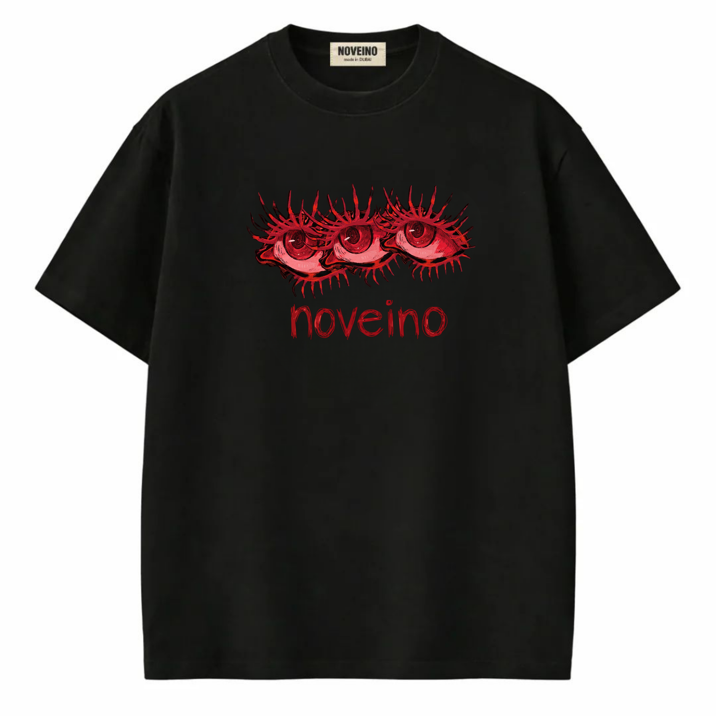 Red eye Beatles memorabilia by NOVEINO featuring a bold, eye-catching design on a collectible item.