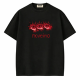 Red eye Beatles memorabilia by NOVEINO featuring a bold, eye-catching design on a collectible item.