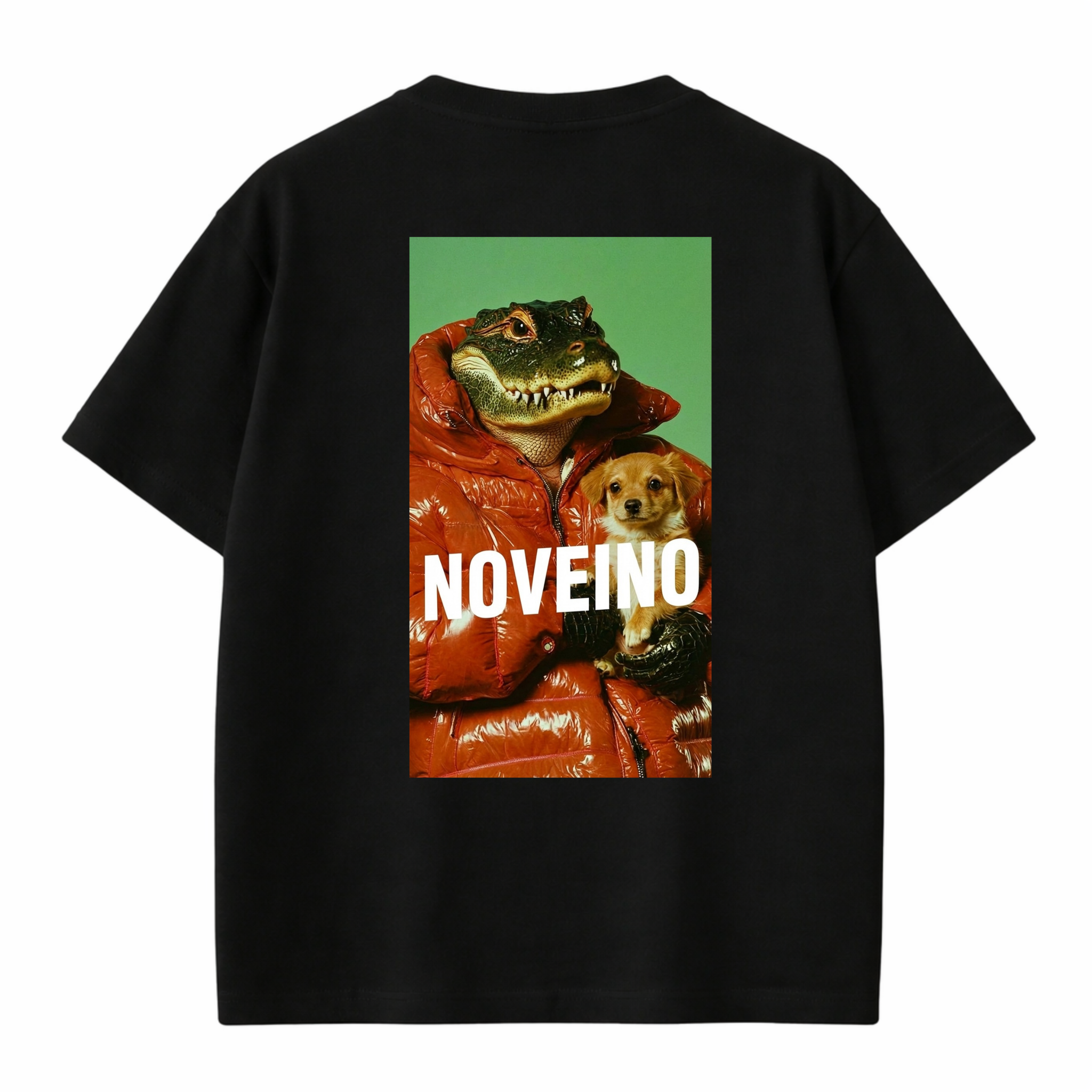 NOVEINO croco T-shirt featuring a crocodile graphic design on a casual, comfortable cotton shirt.