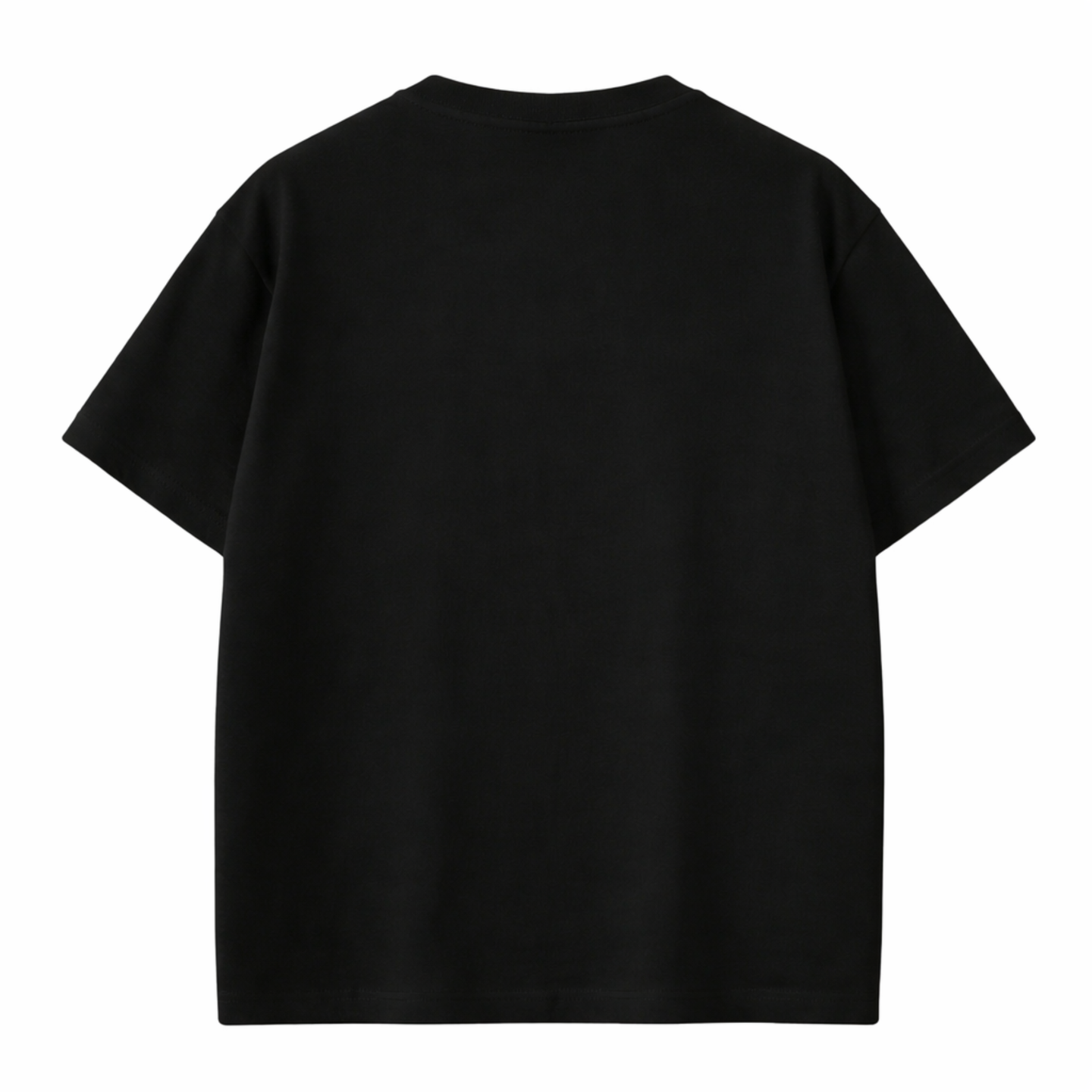 NOVEINO Forma T-shirt in black, casual fit, with round neckline and short sleeves, displayed flat on a white background.
