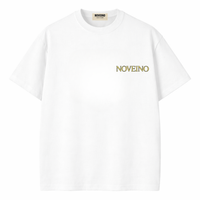 NOVEINO Nexus t-shirt, casual men's tee in black with white logo, made from soft cotton fabric.