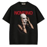 NOVEINO Vice t-shirt in black with white graphic design, crew neck style, displayed flat on a white background.