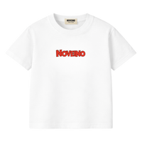 NOVEINO Kids #17 t-shirt with colorful graphic print, comfortable cotton fabric, designed for kids' casual wear.
