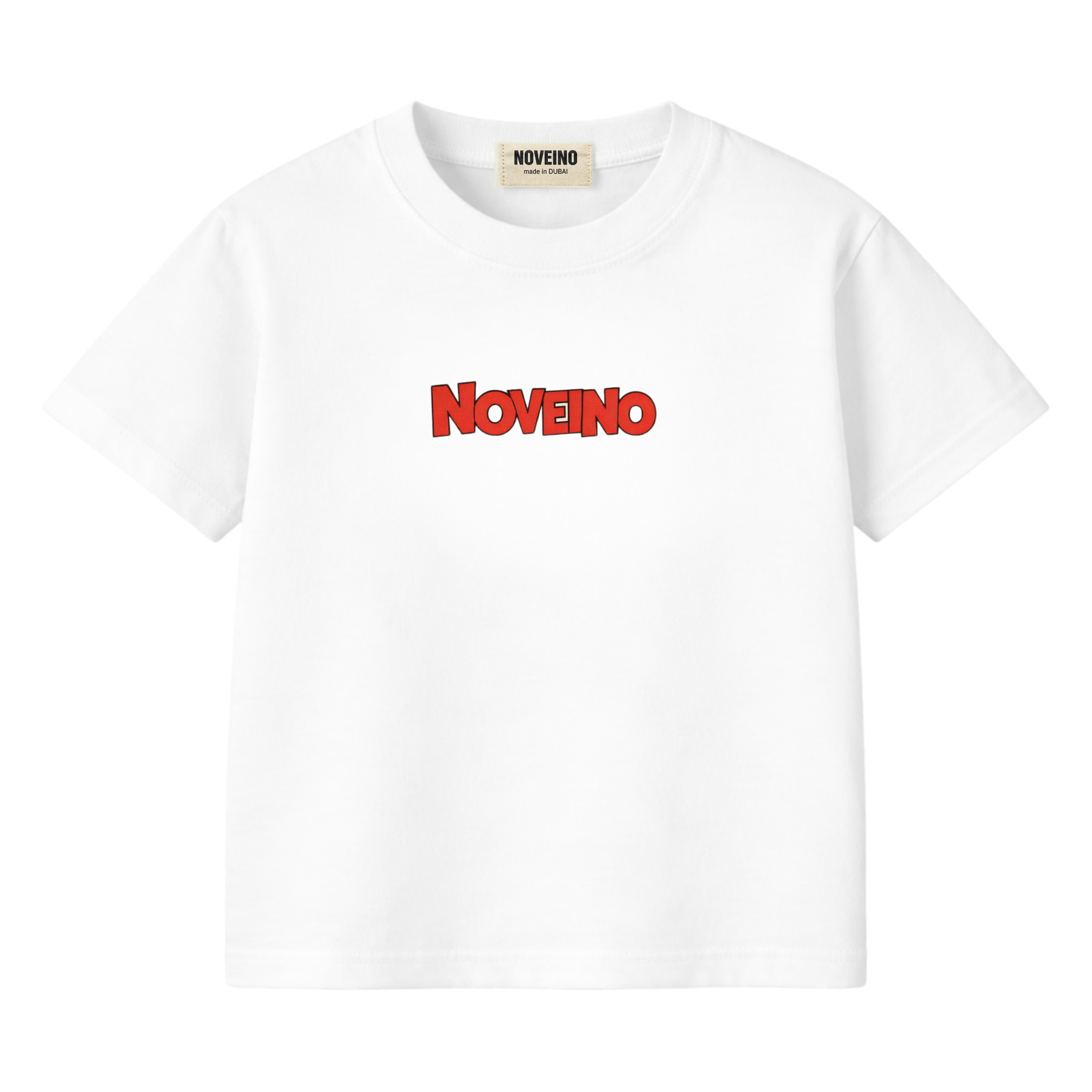 NOVEINO Kids #17 t-shirt with colorful graphic print, comfortable cotton fabric, designed for kids' casual wear.