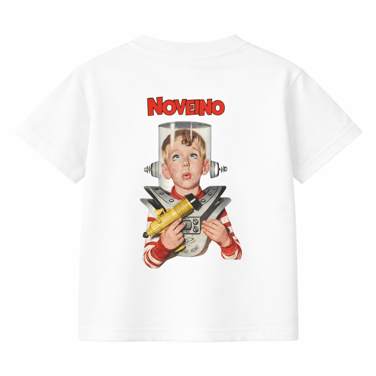 NOVEINO kids t-shirt featuring colorful graphic print on soft fabric, suitable for children, in a vibrant design.