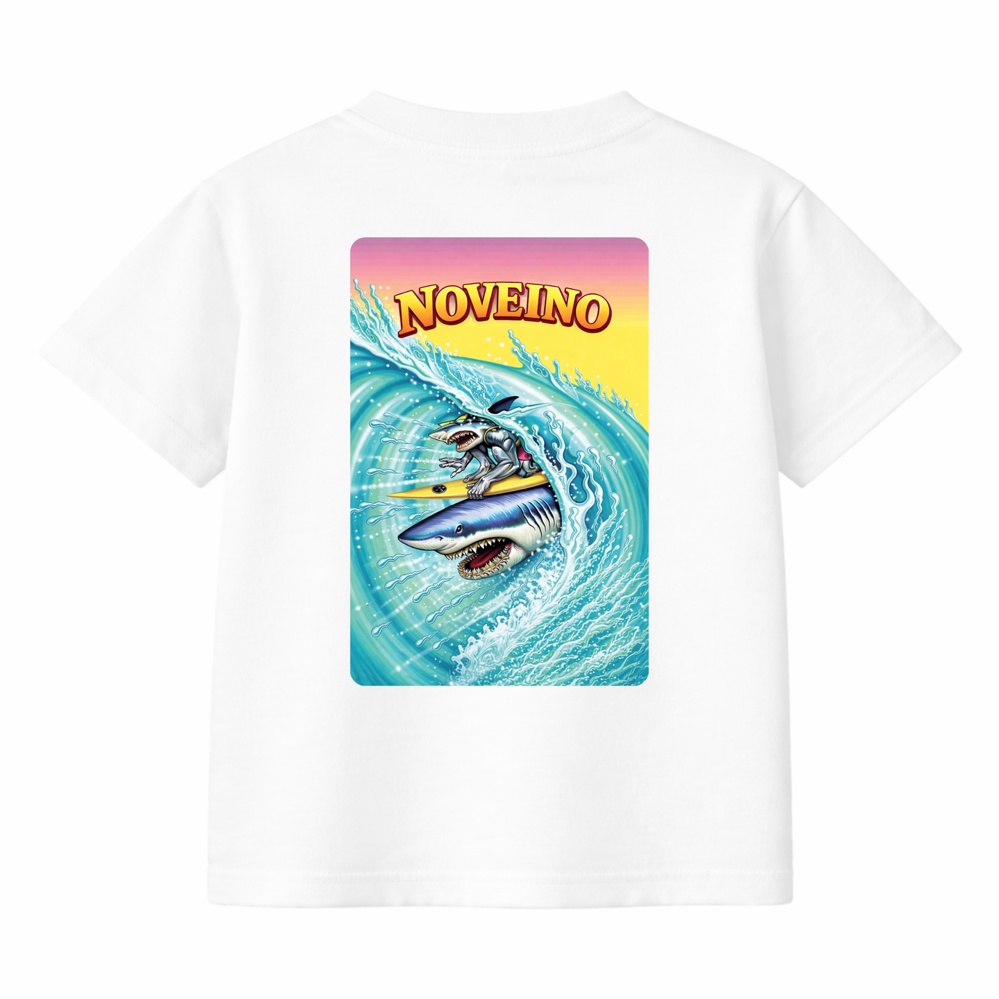NOVEINO kids' t-shirt featuring colorful graphic print, soft cotton fabric, and comfortable fit for children.