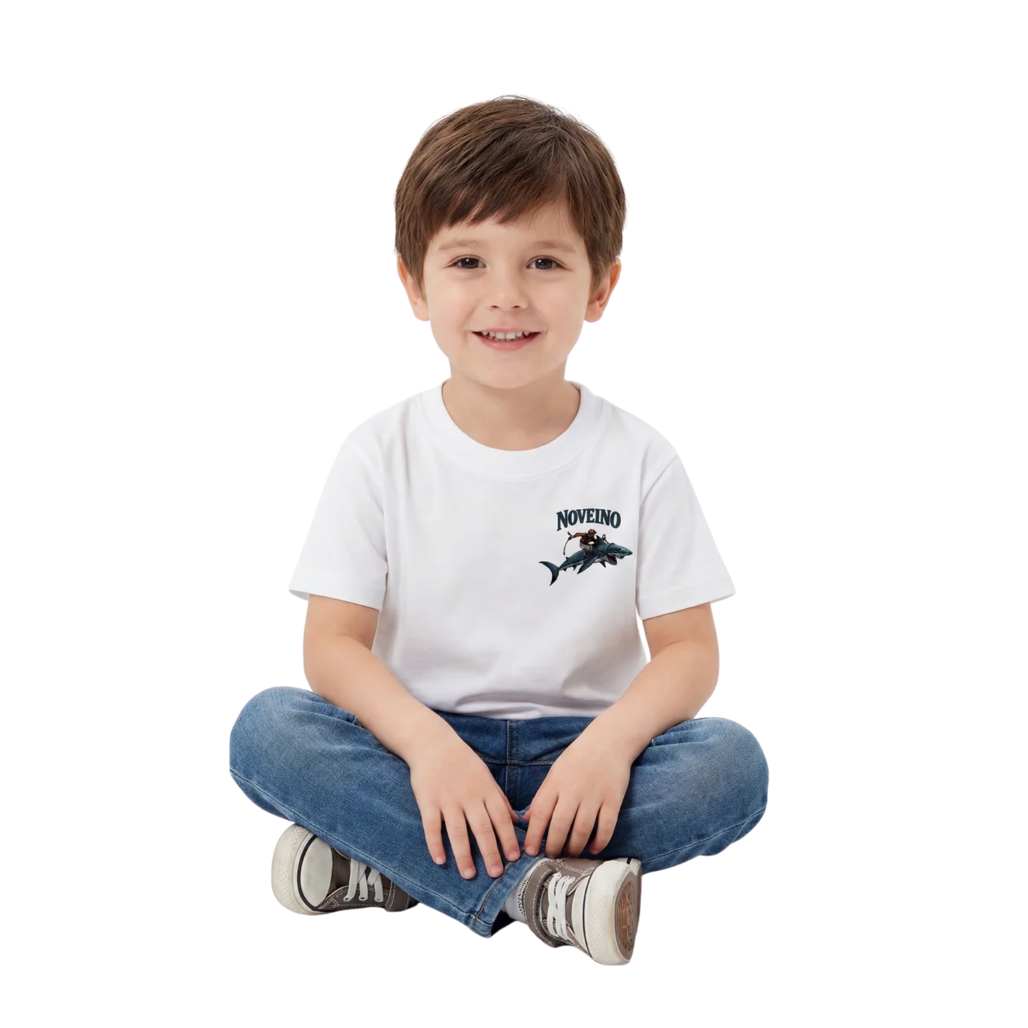 NOVEINO Kids #19 t-shirt featuring a colorful graphic design on soft cotton fabric, ideal for children’s casual wear.