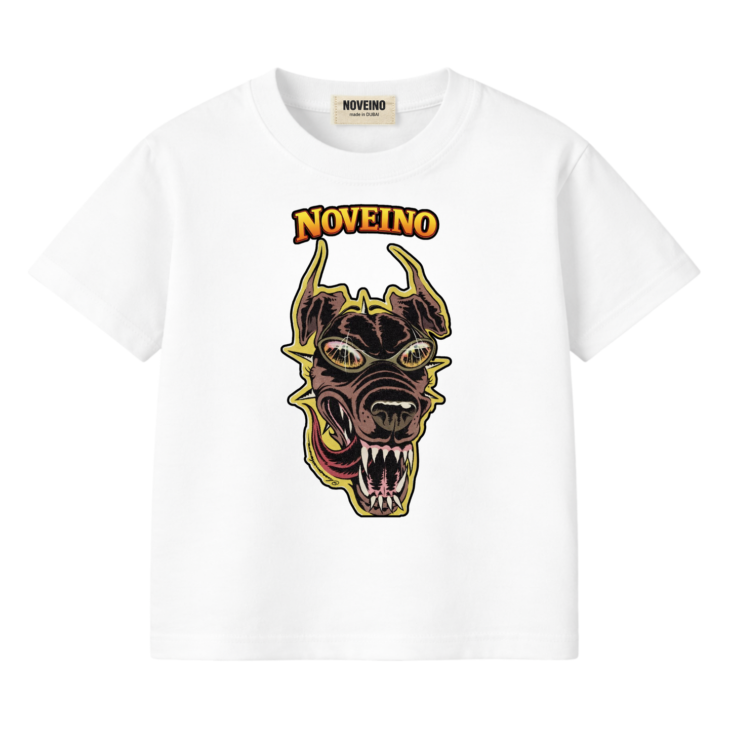 NOVEINO Kids #22 t-shirt in vibrant colors with playful design, featuring comfortable fabric and fun graphics for children.