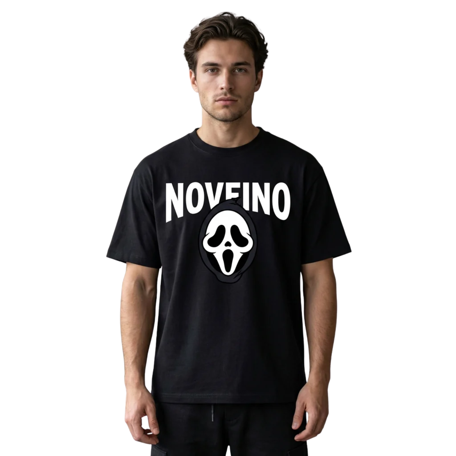 NOVEINO Monarque t-shirt featuring a stylish design with a comfortable fit, shown in a close-up image.