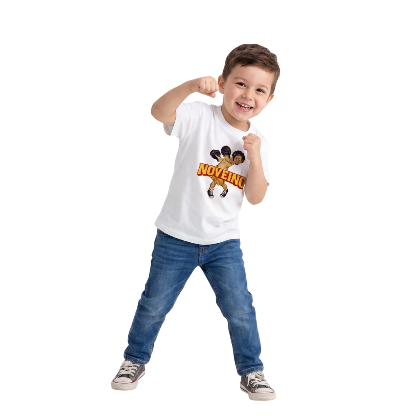 NOVEINO Kids #24 t-shirt in vibrant colors, featuring playful design, made for comfortable fit and everyday wear for children.