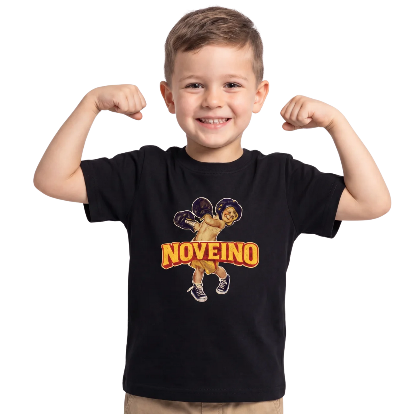 NOVEINO Kids #25 t-shirt featuring a colorful graphic design, made of soft fabric, perfect for kids' casual wear.