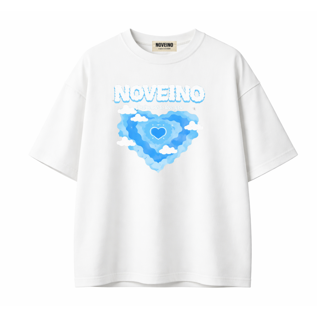 NOVEINO Heartless T-shirt featuring a bold graphic design on black fabric, casual fit, and soft cotton material.