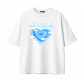 NOVEINO Heartless T-shirt featuring a bold graphic design on black fabric, casual fit, and soft cotton material.