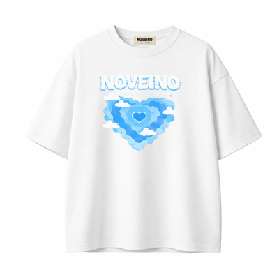 NOVEINO Heartless T-shirt featuring a bold graphic design on black fabric, casual fit, and soft cotton material.