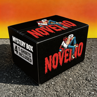 NOVEINO Mystery Box showing a sealed box with colorful packaging and branding, designed for surprise gifts or collectibles.
