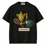 NOVEINO Beatles memorabilia champagne bottle with colorful label, collectible item inspired by The Beatles' iconic style.