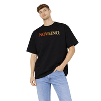 NOVEINO Nexus T-shirt in black, featuring a sleek design and comfortable fit, displayed on a hanger.