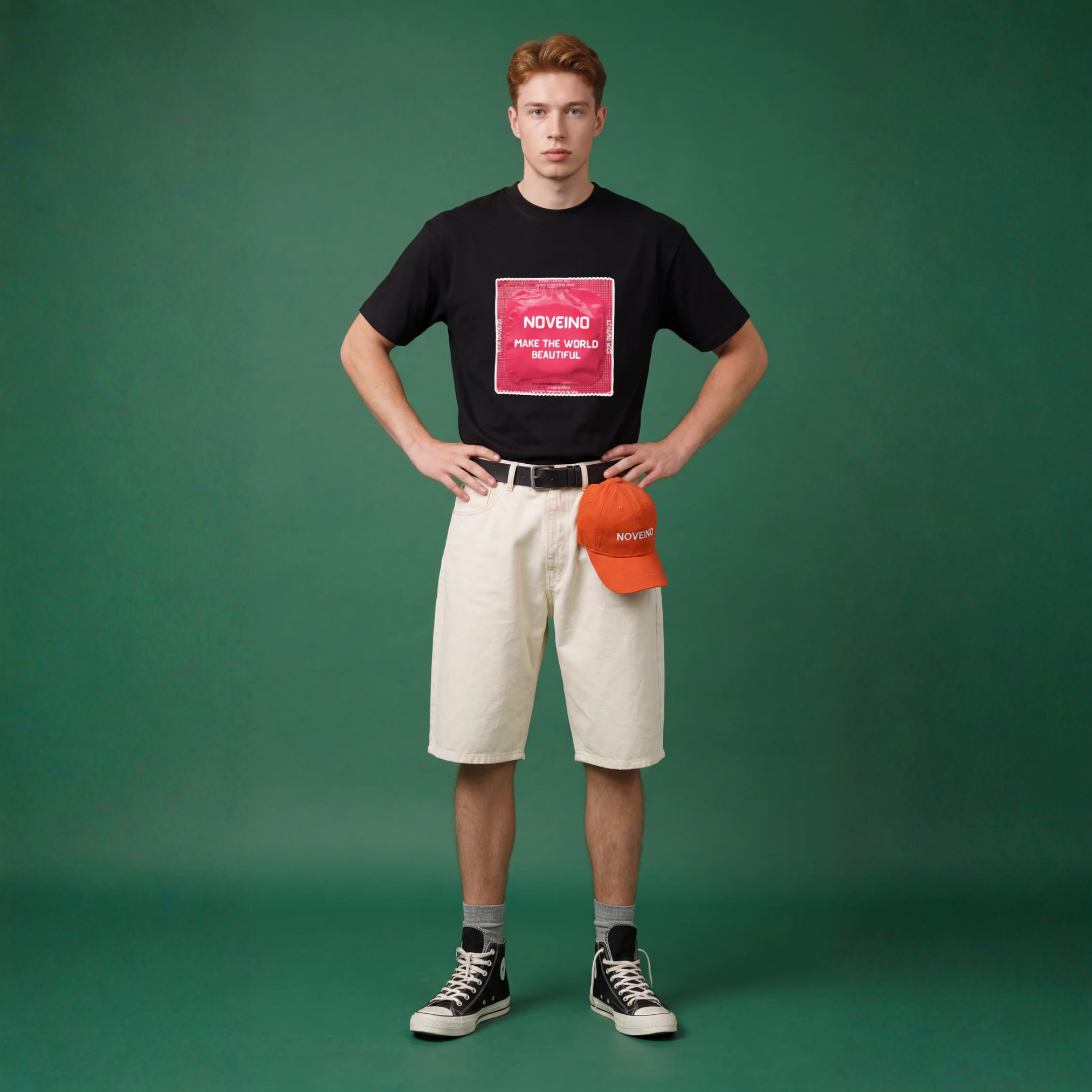 NOVEINO Stay Safe T-shirt featuring bold printed lettering on a comfortable casual cotton shirt.
